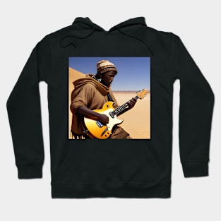 electric guitar touareg player in the desert Hoodie